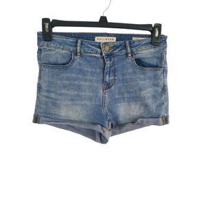 Bullhead Denim Shorts 29 Womens Super Stretch Shorty High Rise Cuffed Light Wash